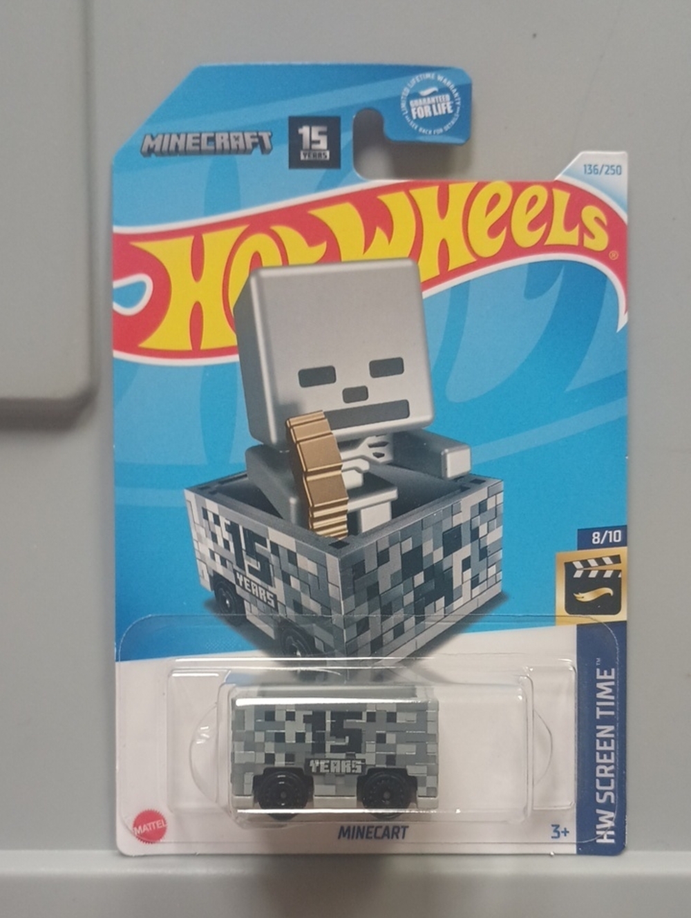 Mattel Minecraft Minecart Toy - Gray and Beige Packaging